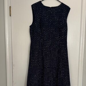 I.Crew Elegant Navy and White Women's Dress